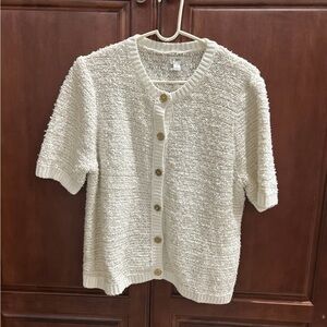 Elegant Cream Textured Cardigan